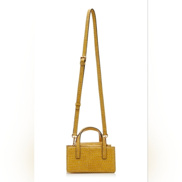 Marge Sherwood Patent Leather Satchel Yellow Bag Purse - Picture 12 of 12